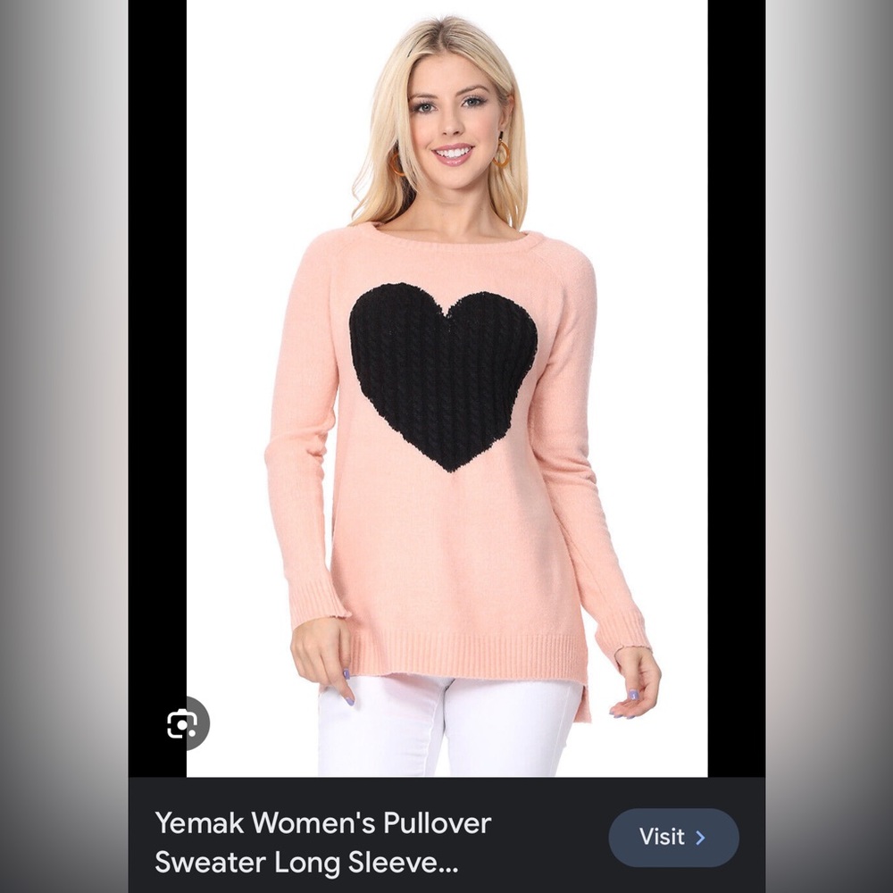 Cozy black heart sweater